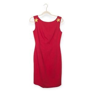 Vintage Retro Red Starfish Coastal Grandmother Nautical Pin-Up Dress Size 6